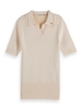 Scotch & Soda Rib polo neck short sleeve pullover