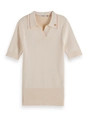 Scotch & Soda Rib polo neck short sleeve pullover