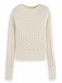 Scotch & Soda Slash neck textured stitch pullover