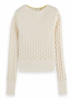 Scotch & Soda Slash neck textured stitch pullover