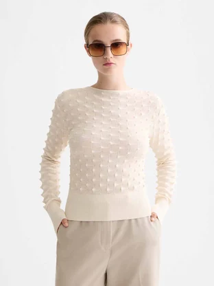 Scotch & Soda Slash neck textured stitch pullover