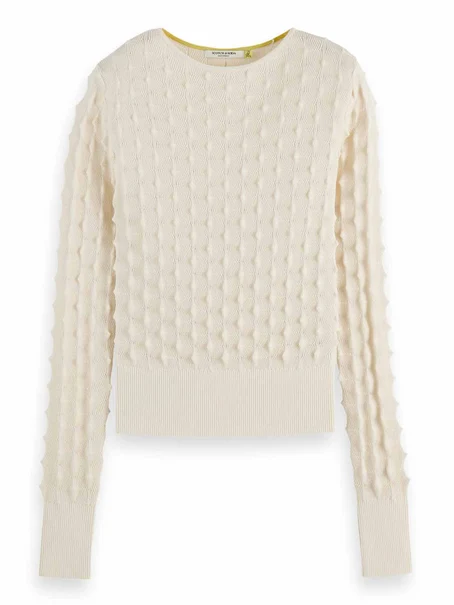 Scotch & Soda Slash neck textured stitch pullover