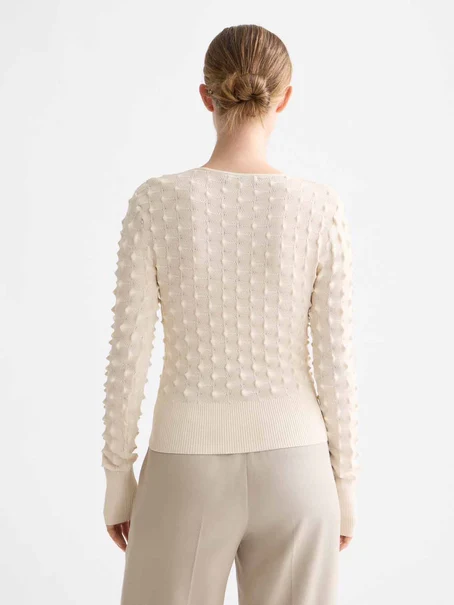 Scotch & Soda Slash neck textured stitch pullover