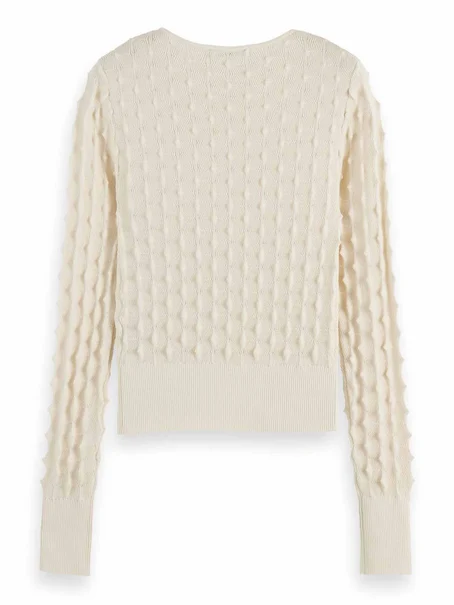 Scotch & Soda Slash neck textured stitch pullover