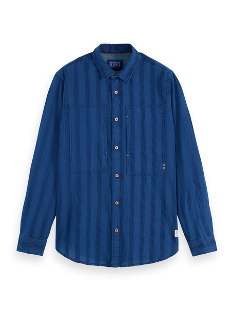 Scotch & Soda Textured indigo shirt in special st