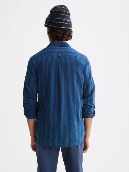 Scotch & Soda Textured indigo shirt in special st
