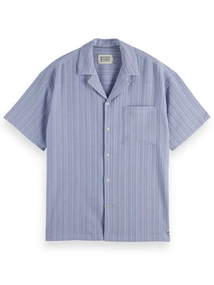 Scotch & Soda Tonal-striped short-sleeved shirt