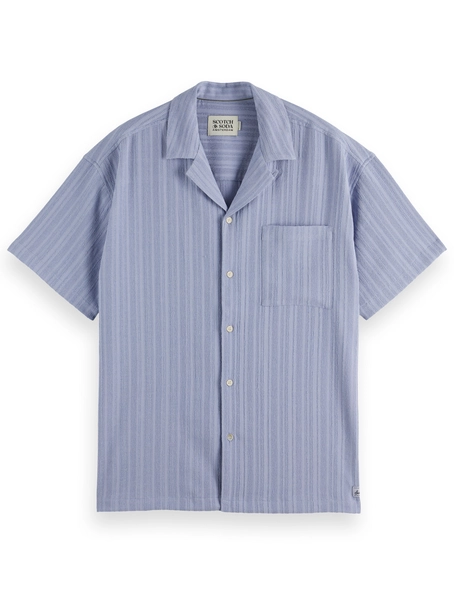 Scotch & Soda Tonal-striped short-sleeved shirt