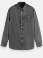 Scotch & Soda Washed 1 pocket black denim shirt