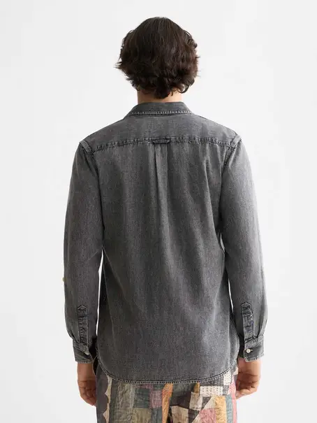 Scotch & Soda Washed 1 pocket black denim shirt