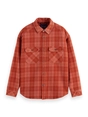 Scotch & Soda Washed denim checked overshirt