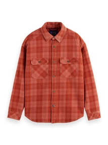 Scotch & Soda Washed denim checked overshirt