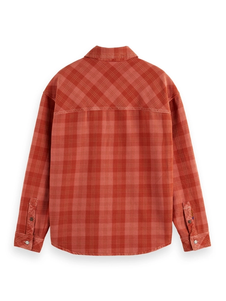 Scotch & Soda Washed denim checked overshirt