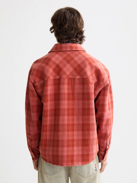 Scotch & Soda Washed denim checked overshirt