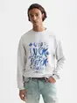 Scotch & Soda Washed denim graphic sweat
