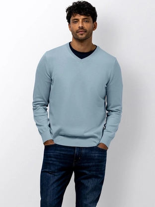 State of Art Pullover V-Neck Plai