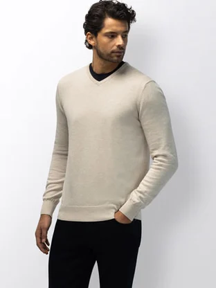 State of Art Pullover V-Neck Plai