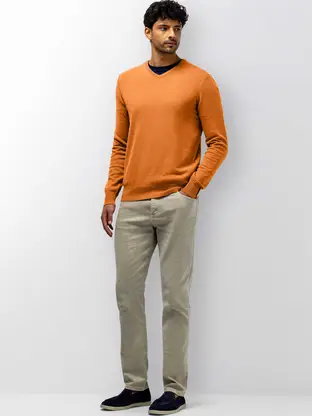 State of Art Pullover V-Neck Plai