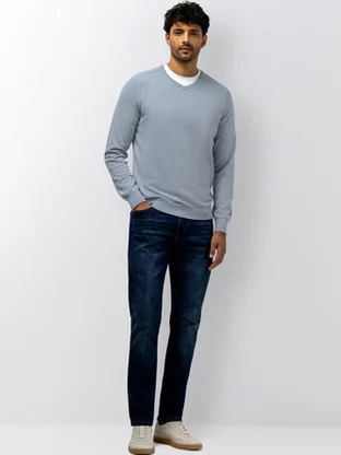 State of Art Pullover V-Neck Plai