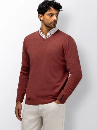 State of Art Pullover V-Neck Plai