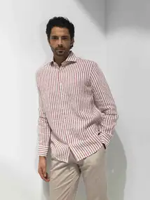 State of Art Shirt LS Striped Lin