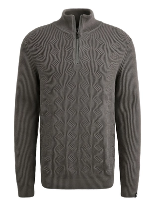 Vanguard Half zip collar cotton blend wool