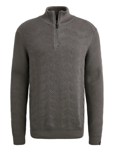 Vanguard Half zip collar cotton blend wool