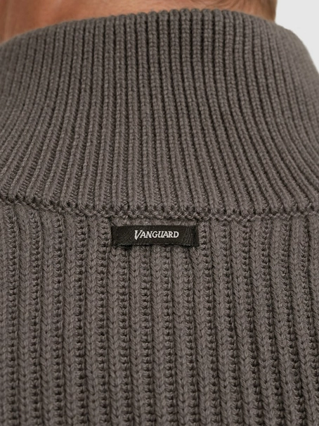 Vanguard Half zip collar cotton blend wool