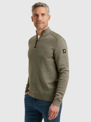 Vanguard Half zip collar cotton mouline