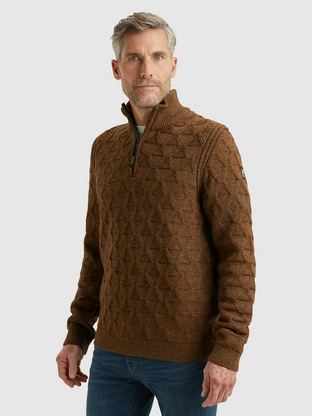 Vanguard Half zip collar wool blend mouline