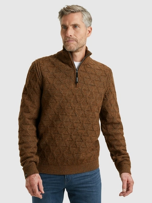 Vanguard Half zip collar wool blend mouline