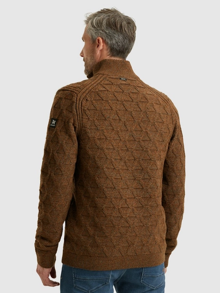 Vanguard Half zip collar wool blend mouline