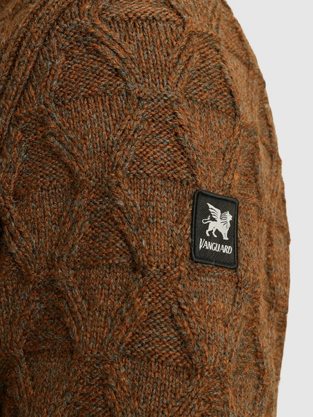 Vanguard Half zip collar wool blend mouline