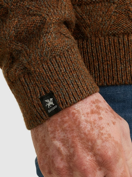 Vanguard Half zip collar wool blend mouline