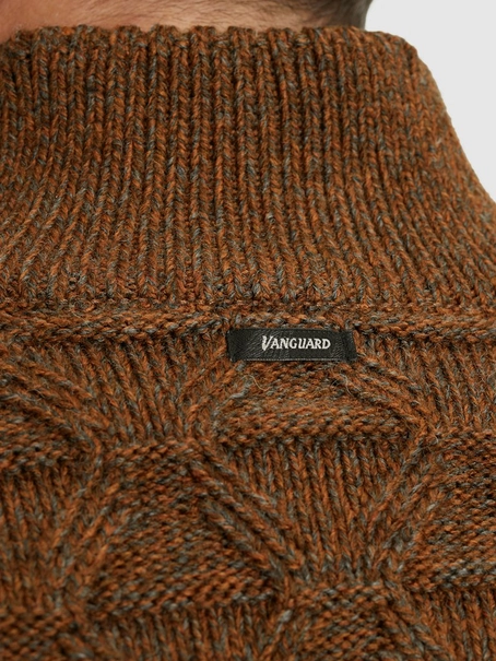 Vanguard Half zip collar wool blend mouline