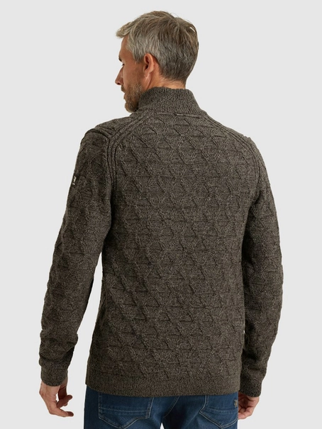 Vanguard Half zip collar wool blend mouline