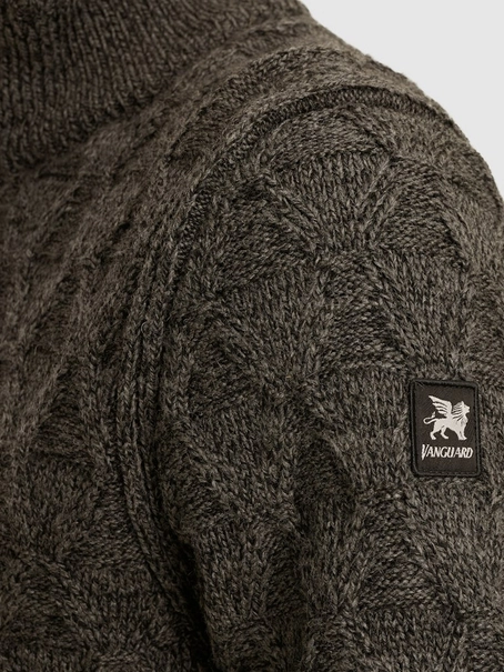 Vanguard Half zip collar wool blend mouline