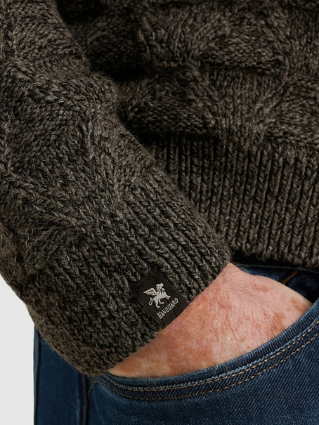 Vanguard Half zip collar wool blend mouline