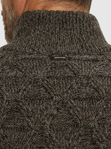 Vanguard Half zip collar wool blend mouline