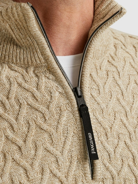 Vanguard Half zip collar wool blend