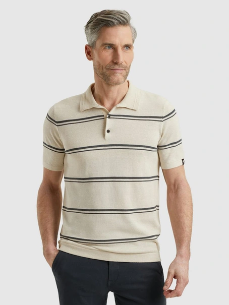 Vanguard Short sleeve polo cotton linen ble