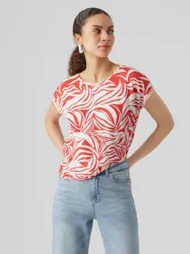 Vero Moda VMAVA PLAIN SS TOP MULTI AOP NOOS G