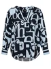 Via Appia Due Bluse V-Ausschnitt 1/1 Arm Druck