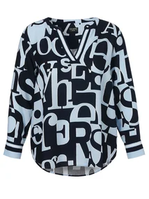 Via Appia Due Bluse V-Ausschnitt 1/1 Arm Druck