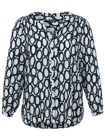 Via Appia Due Bluse V-Ausschnitt 1/1 Arm Druck