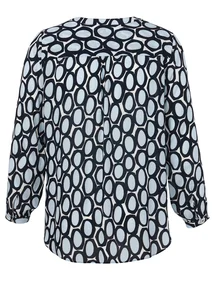 Via Appia Due Bluse V-Ausschnitt 1/1 Arm Druck