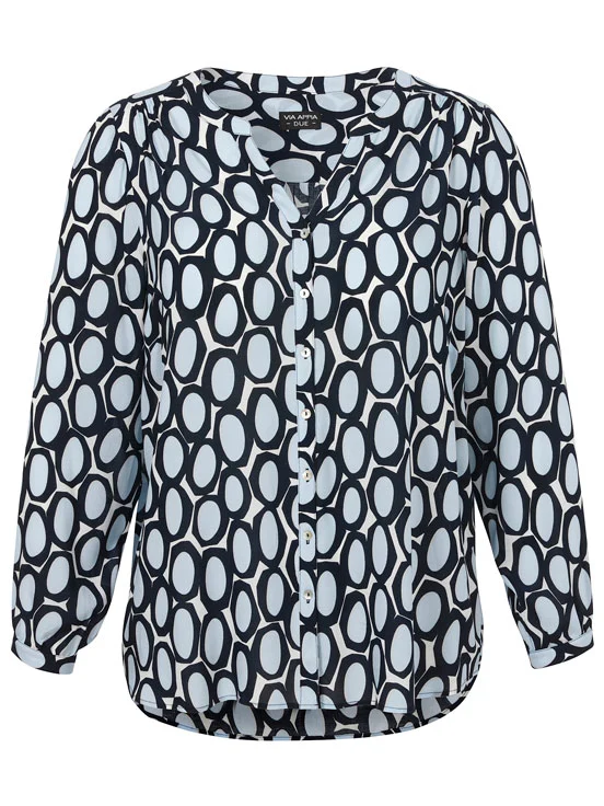 Via Appia Due Bluse V-Ausschnitt 1/1 Arm Druck