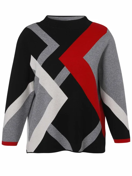 Via Appia Due Pullover Kelchkragen 1/1 Arm Jacquar