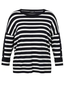 Via Appia Due Pullover Rundhals 3/4 Arm Ringel