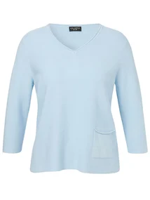 Via Appia Due Pullover V-Ausschnitt 3/4 Arm Schmuc